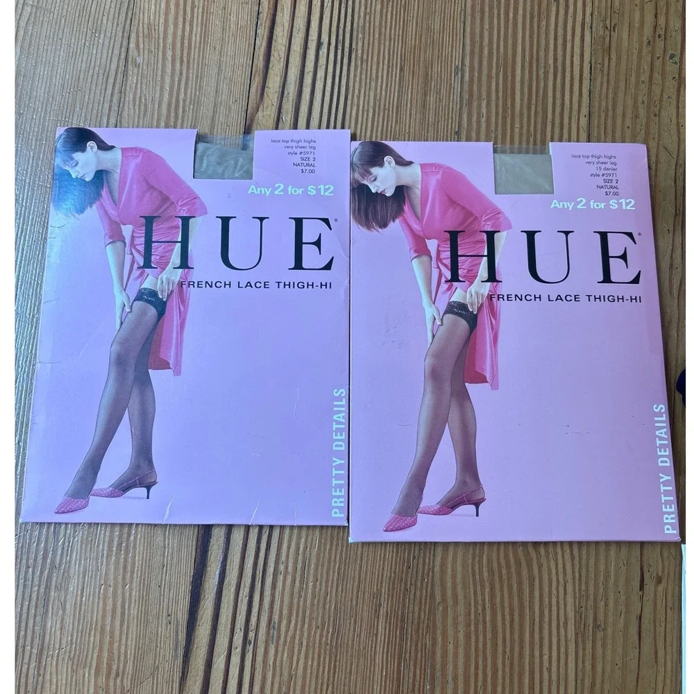 HUE Calvin Klein Heiress Tights Thigh Highs Bundle Women Multicolor Mixed SIZE 2